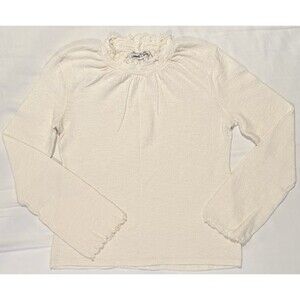 Madewell Texture & Thread Top Shirt XXS Cream Ruched Classic Minimalist CBK Y2K